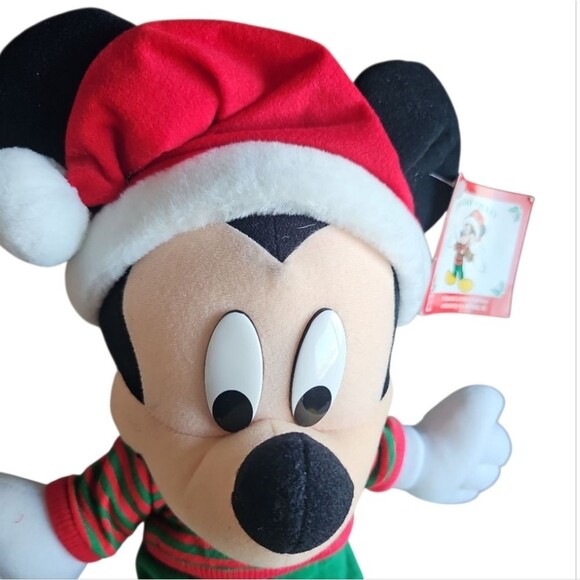 NWT Vintage Disney Holiday Mickey Mouse Plush 18" Santa Hat Christmas Toy Gift - Picture 8 of 9